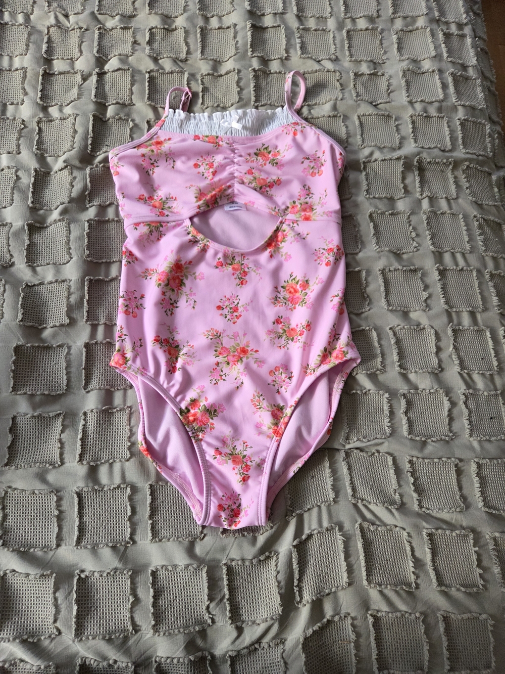 art class Pink Floral One-Piece Swimsuit for Kids